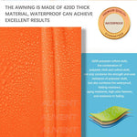 Voile d'ombrage anti-UV orange en extérieur