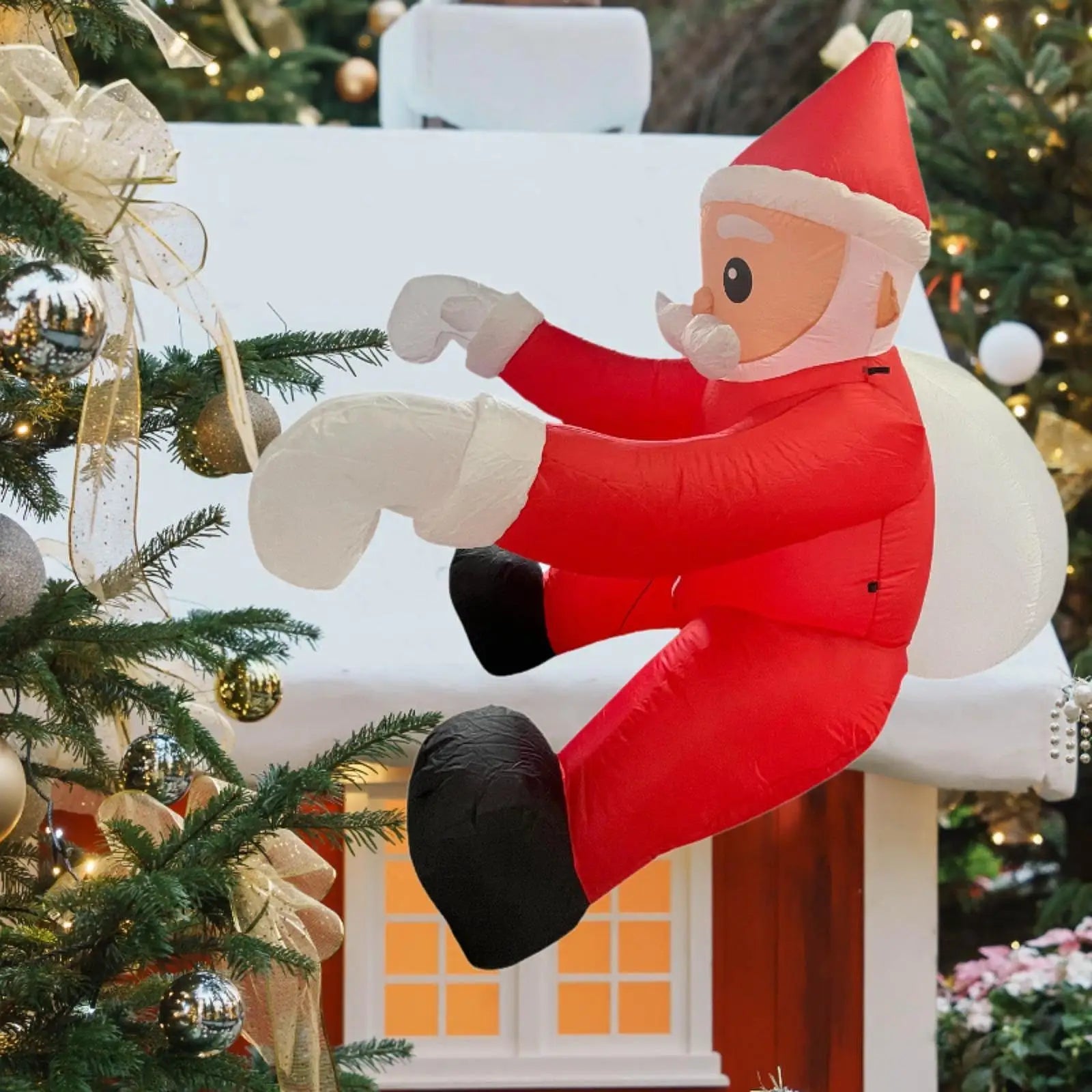 Père Noël gonflable lumineux pour balcon