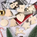 Tranches de bois vierges pour peinture - Ornements de Noël artisanaux
