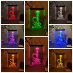 Enseigne LED Narguilé Shisha 3D vue de près montrant le design sculptural