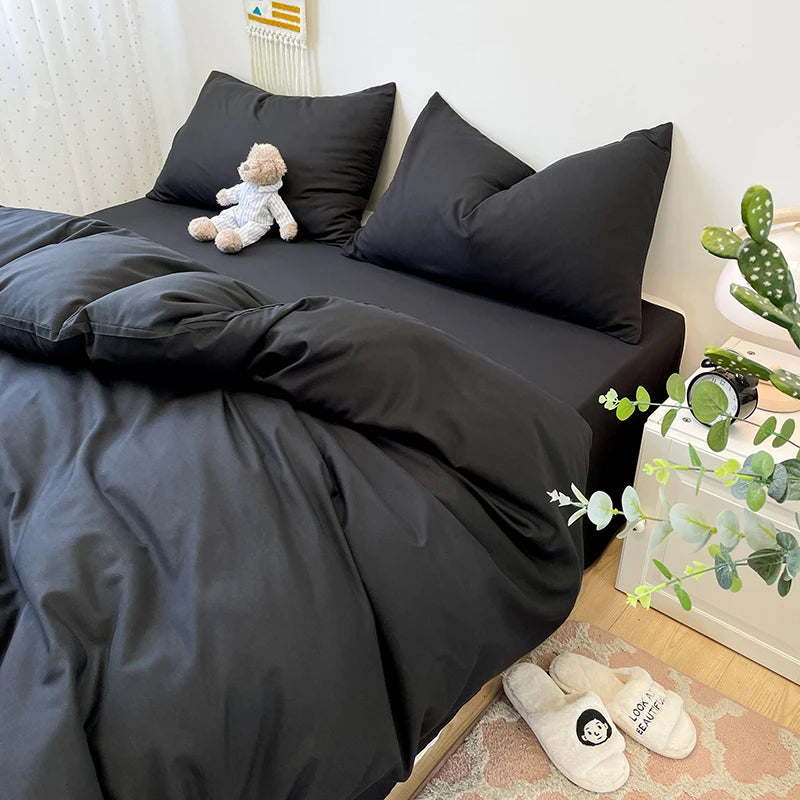 Housse de couette noire avec finition soignée