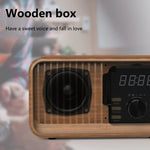Horloge LED lumineuse du radio-réveil en bois