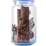 Organisation cuisine pot transparent bleu