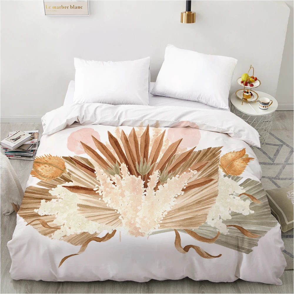 Housse de couette 3D imprimée zip couleur gris clair style sergé