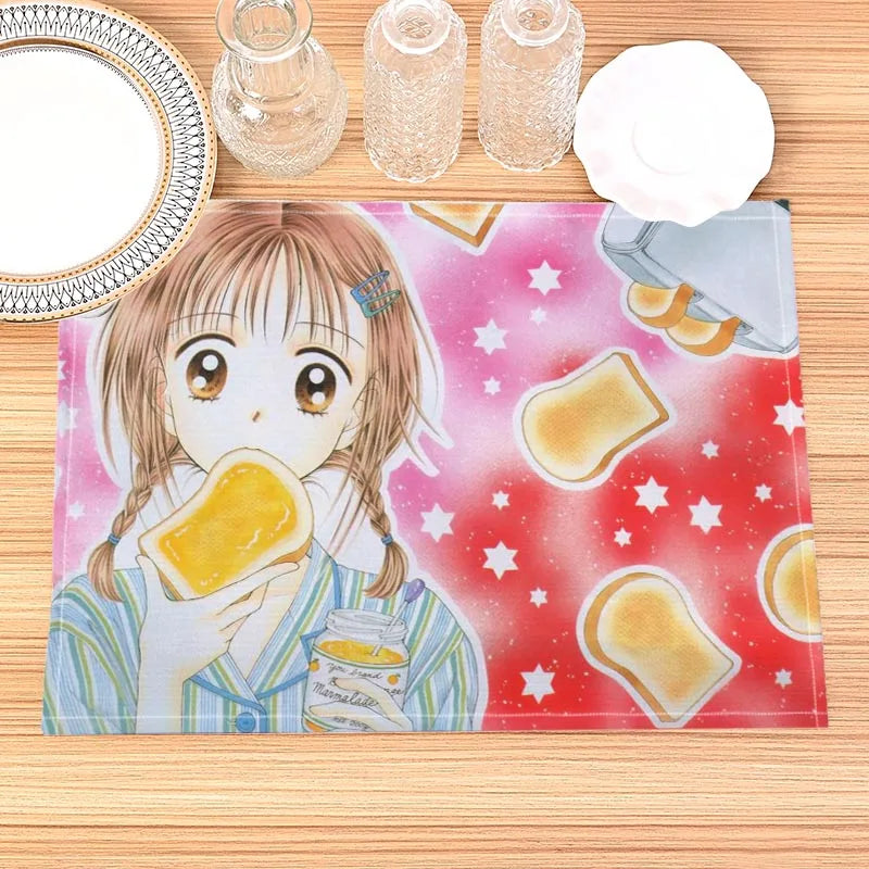 Set de table en lin imprimé 30x40 cm bleu