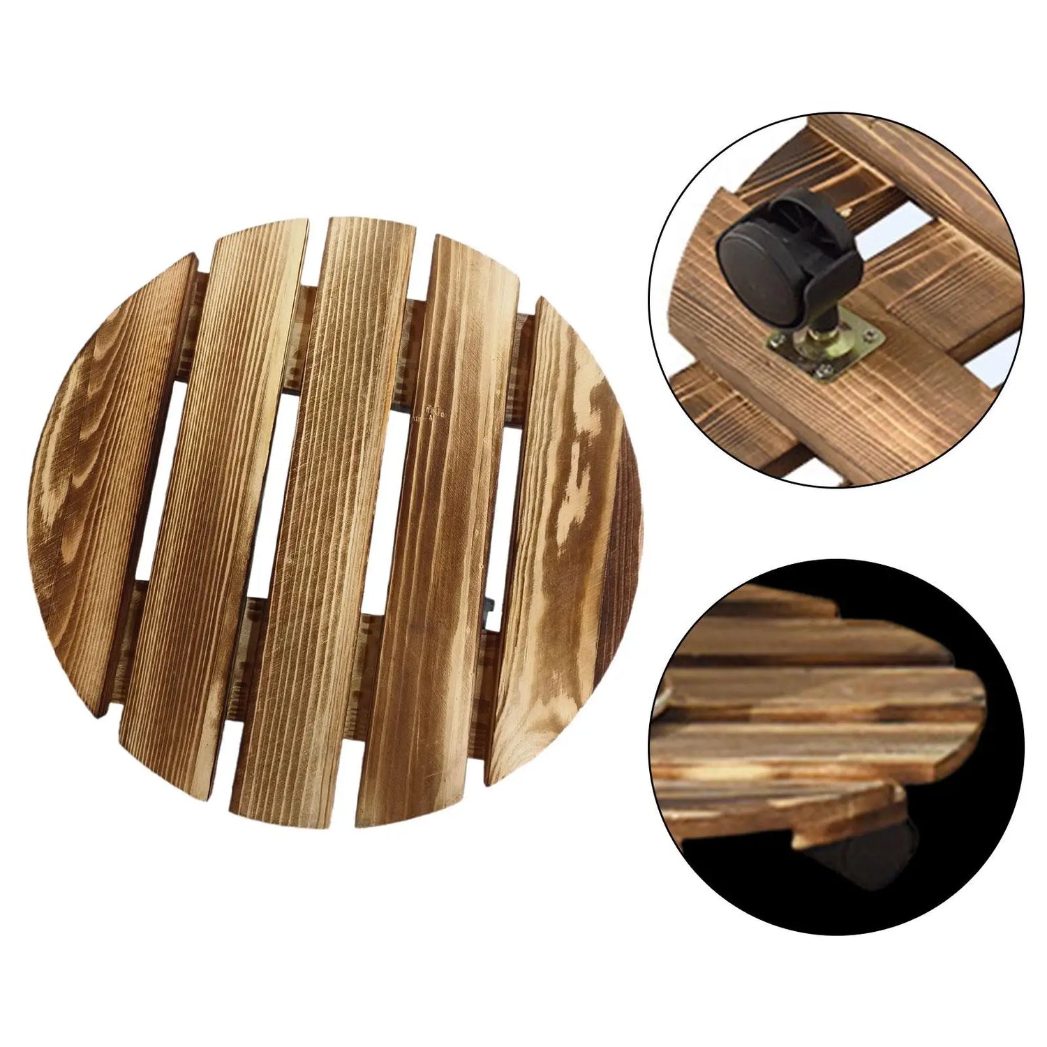 Base roulante en bois pour plante d'intérieur