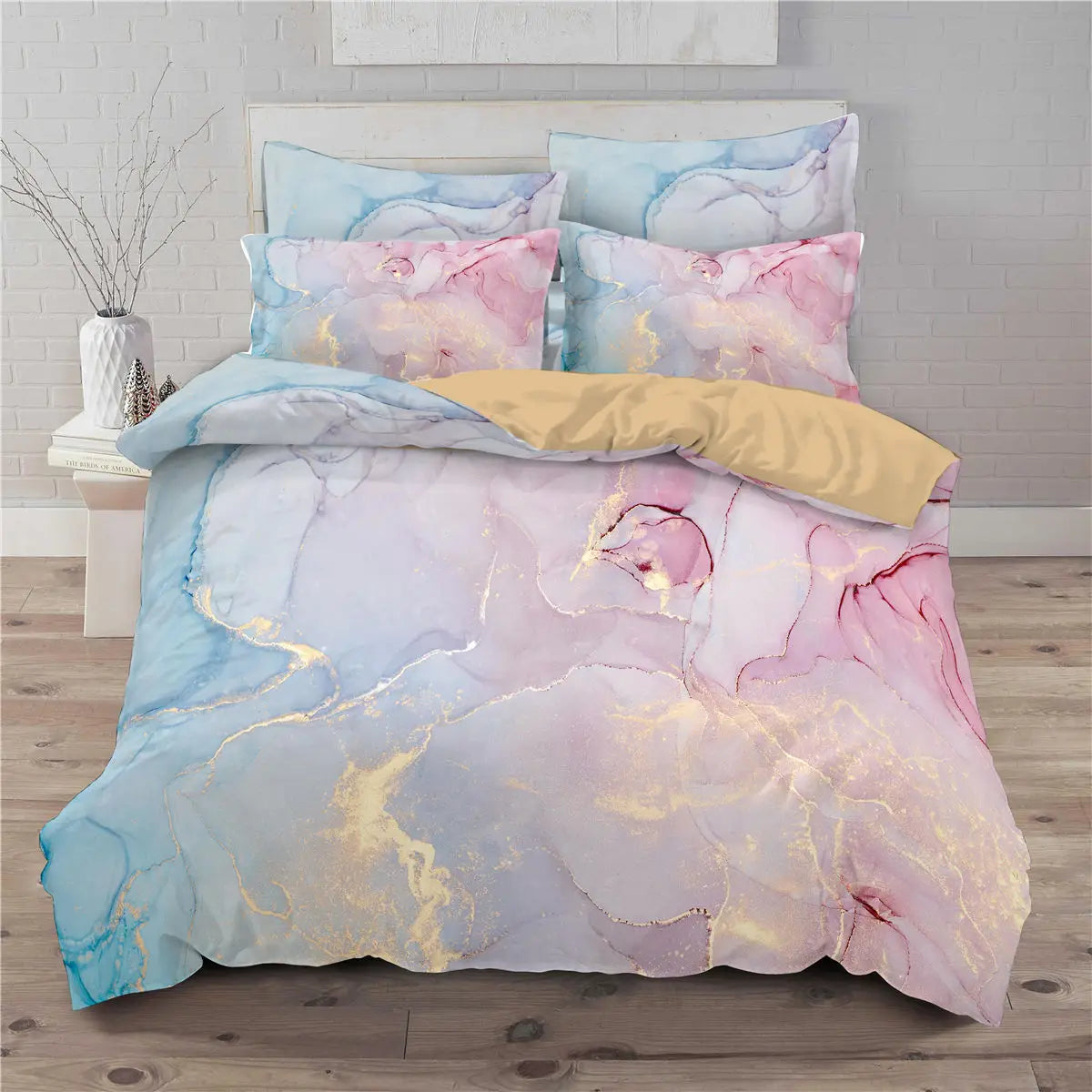 Ensemble literie 3 pièces avec housse de couette et taies d'oreiller