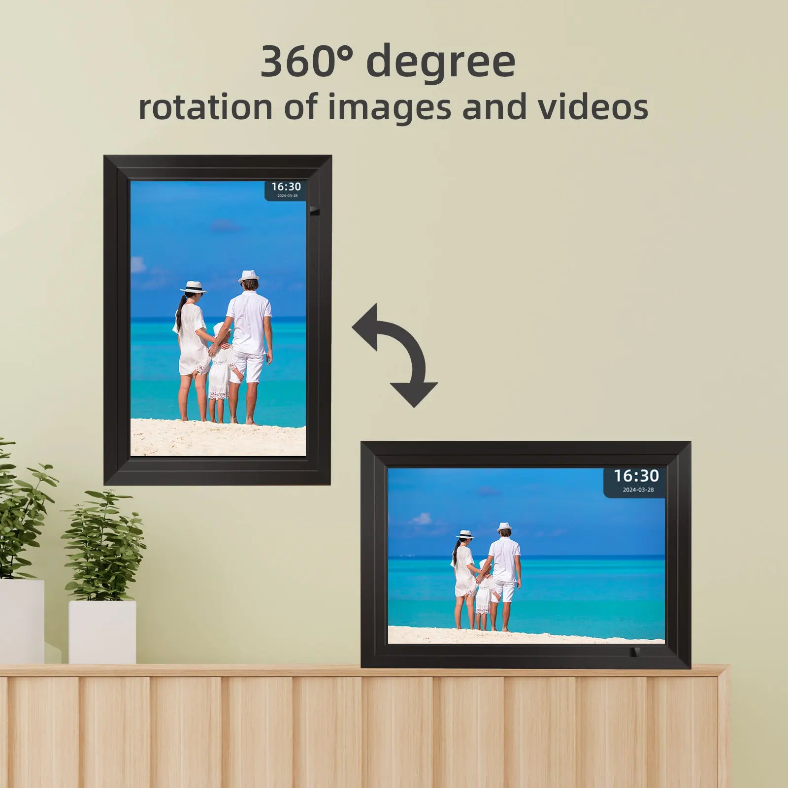 Cadre photo numérique WiFi avec écran tactile IPS 1280x800