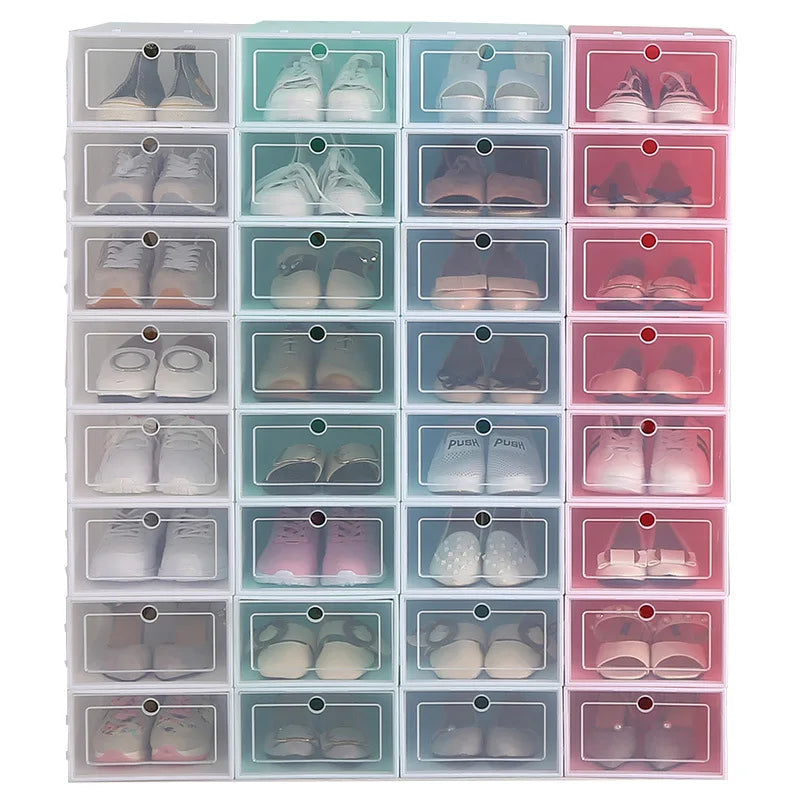 Boîte à chaussures empilable blanche vue de face
