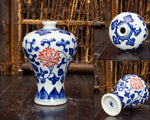 Vase en céramique bleu et blanc peint à la main