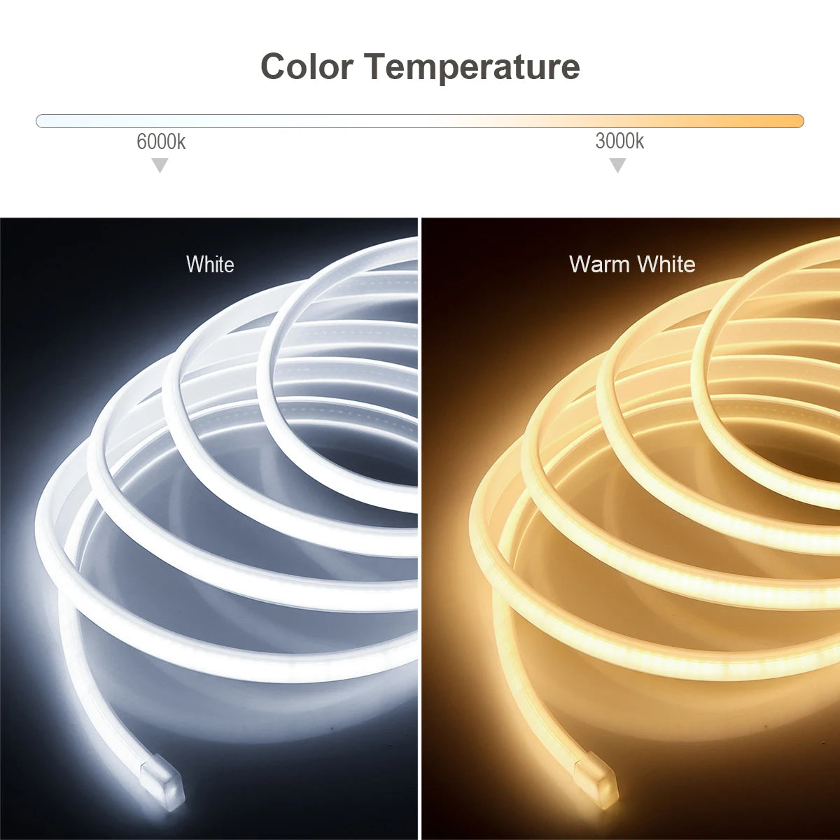 Ruban LED flexible blanc chaud pour décoration