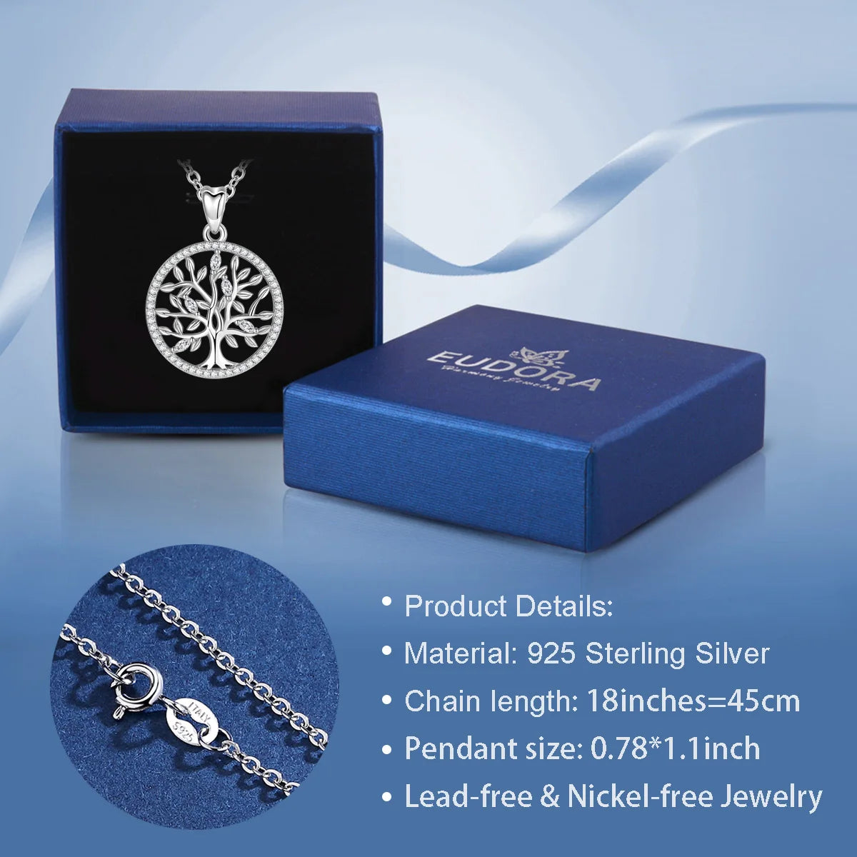 Pendentif arbre de vie argent 925 pierre rouge