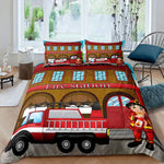 Décoration chambre enfant pompier rouge