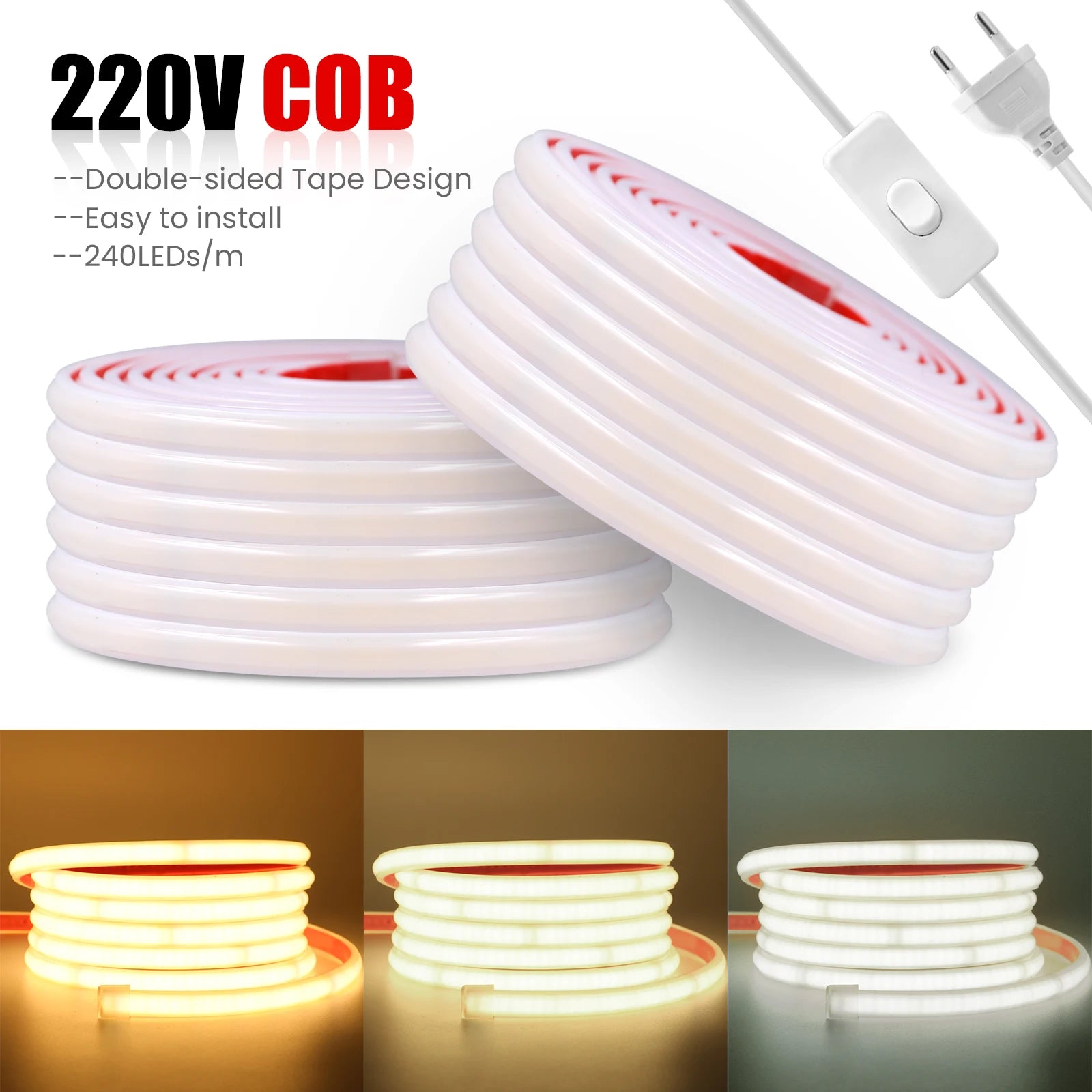 Ruban LED COB flexible pour éclairage extérieur