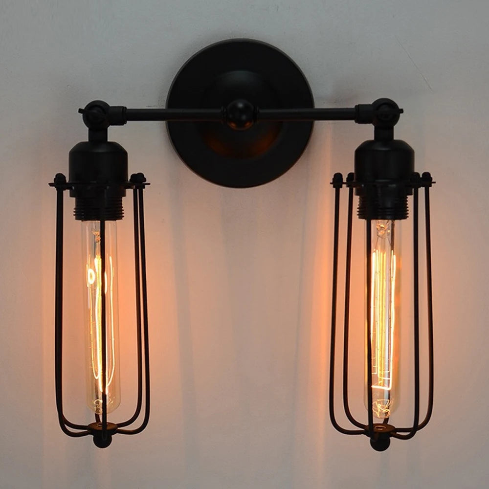 Lampe de chevet industrielle vintage avec abat-jour réglable