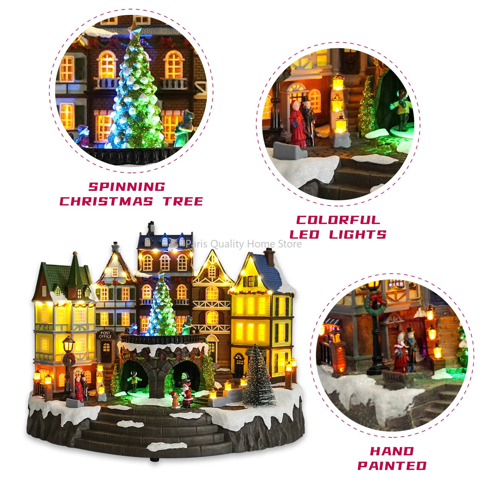Vue de côté de la décoration de Noël en plastique gris clair