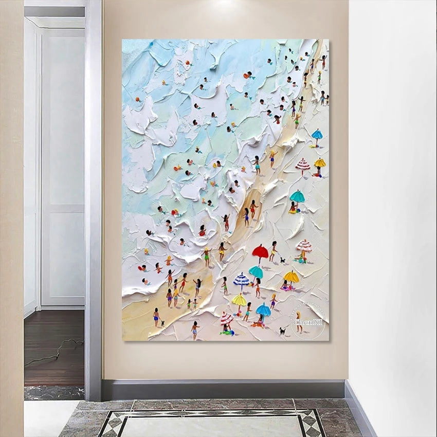 Détail peinture à l'huile coucher de soleil sur toile