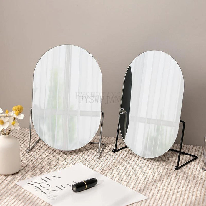 Coiffeuse miroir rond lumineux blanc avec rangement