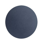 Disque rond gris foncé sur fond blanc.