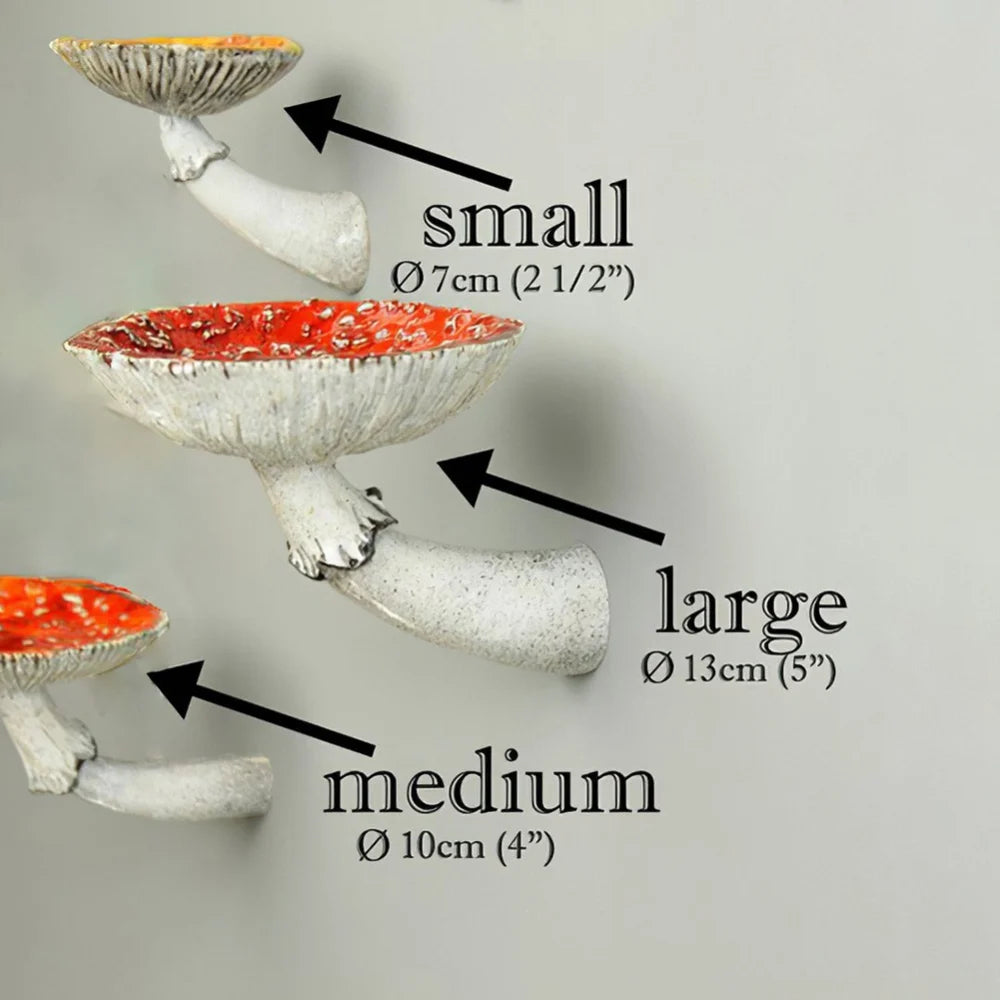 Comparaison des tailles S, M et L de l'étagère champignon