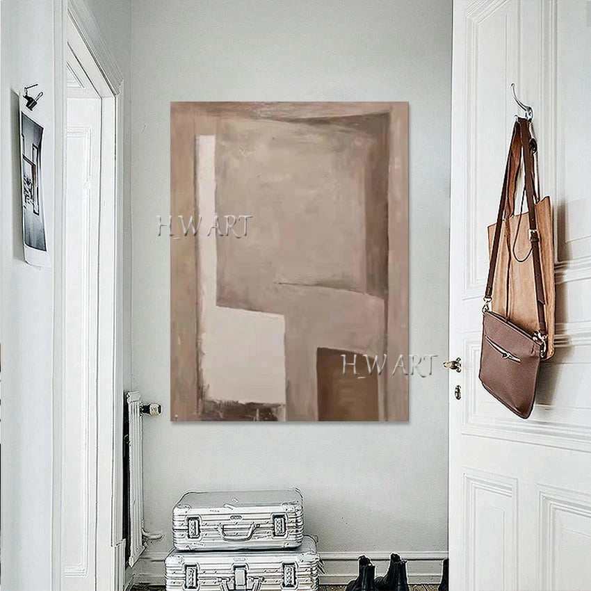 Tableau abstrait texturé rouge sur toile de lin