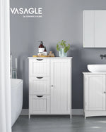 Meuble de rangement salle de bain blanc nuage avec 3 tiroirs fermé