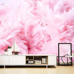 Papier peint plume rose 3D personnalisé pour salon