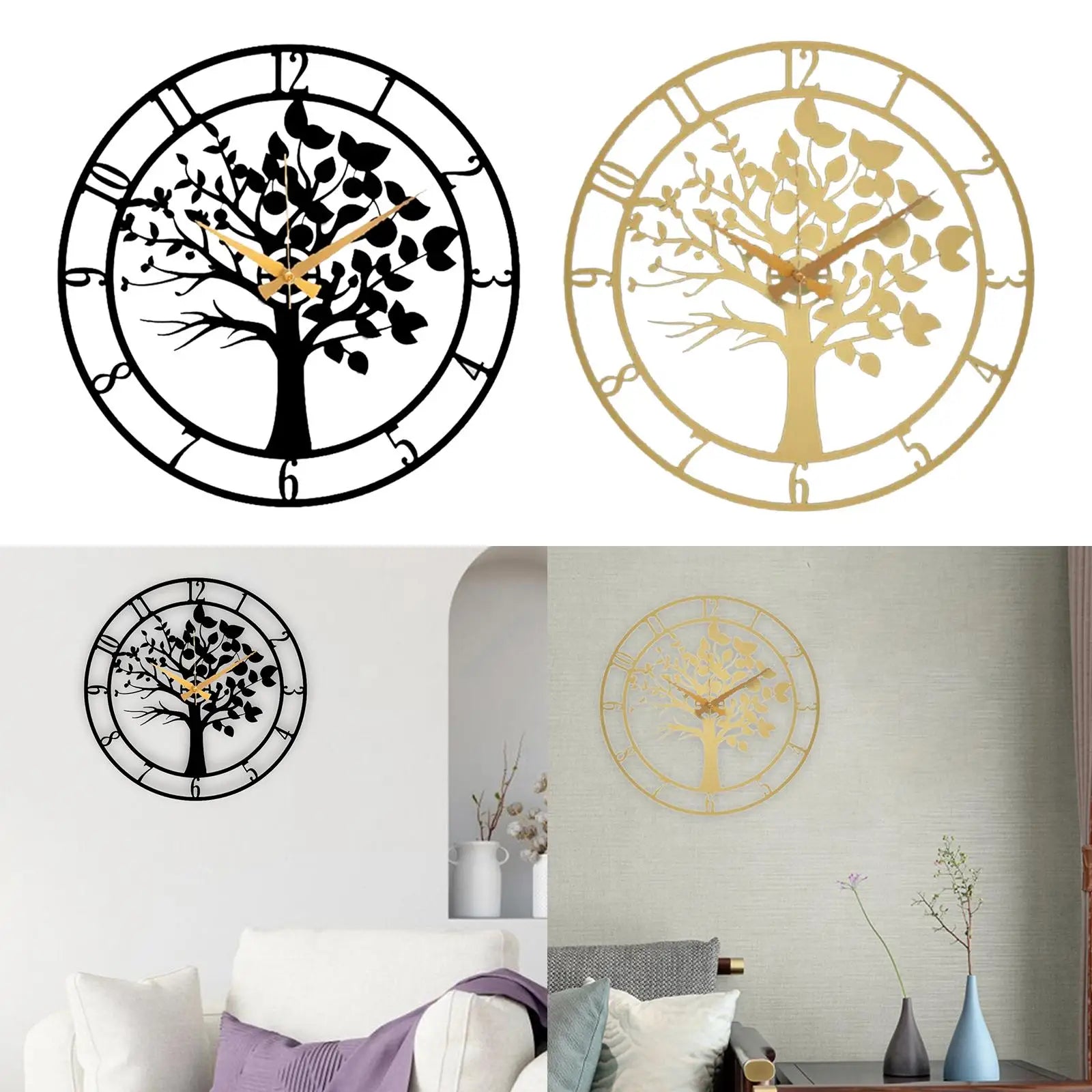 Comparaison des couleurs blanche et noire de l'horloge