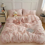 Ensemble literie 4 pièces coton housse de couette 180x200 couleur jaune