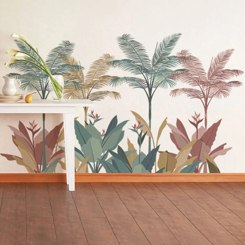 Sticker mural palmier vue rapprochée texture PVC