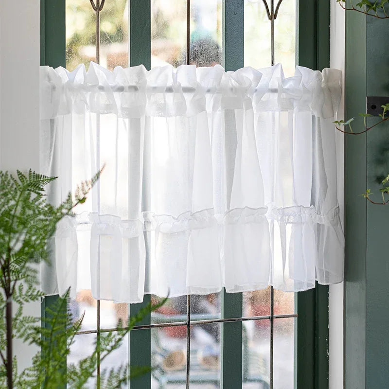 Rideau blanc transparent pour petite fenêtre de salon