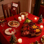 Planche de charcuterie arbre de Noël en bois avec compartiments