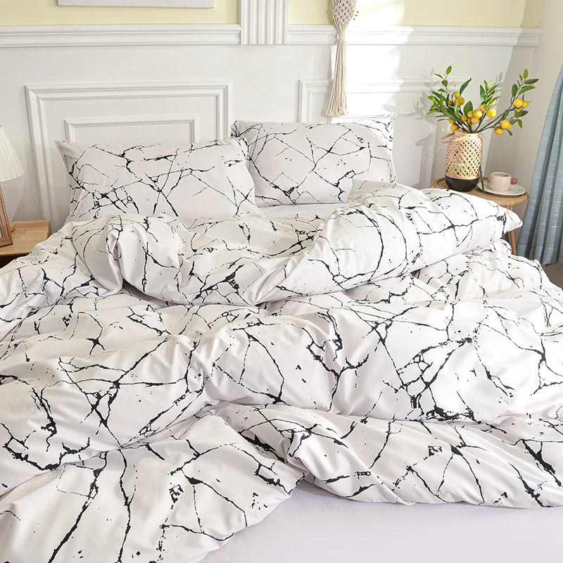 Détail de la matière 100% polyester de la housse de couette