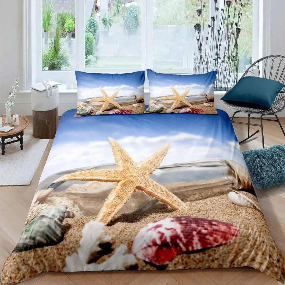 Housse de couette d'été légère en polyester imprimé
