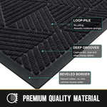 Détail de la surface en polyester du paillasson intérieur