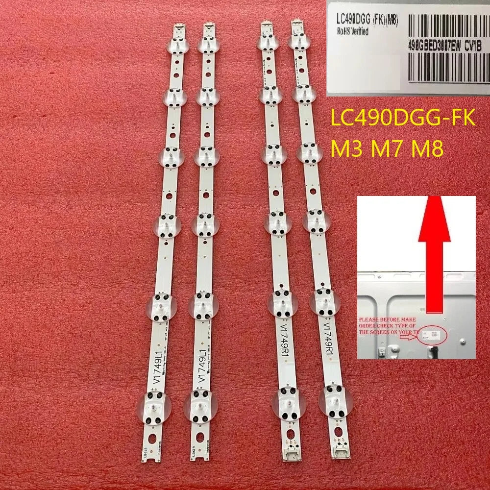 Bande LED retroéclairage TV 49 pouces aluminium