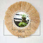 Miroir acrylique macramé pour chambre bohème