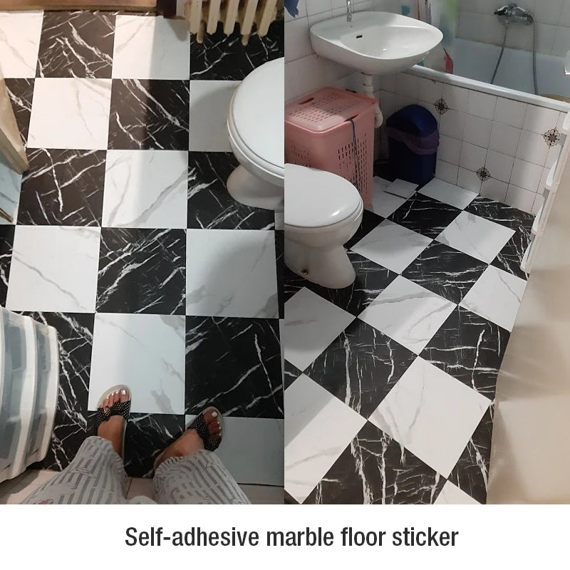Sticker sol marbre PVC or
