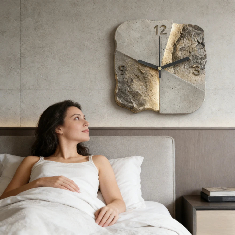 Horloge murale rose abstraite tridimensionnelle pour restaurant