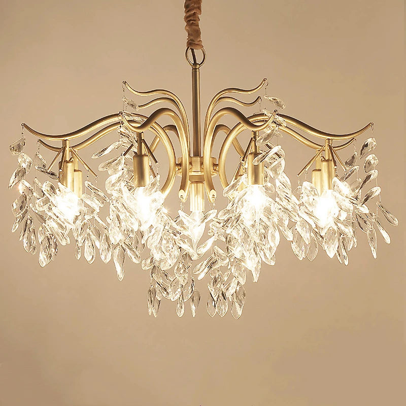 Détail cristal plafonnier LED Ombre Interieur