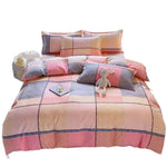 Housse de couette 1 place douce et légère en polyester coton design pastoral