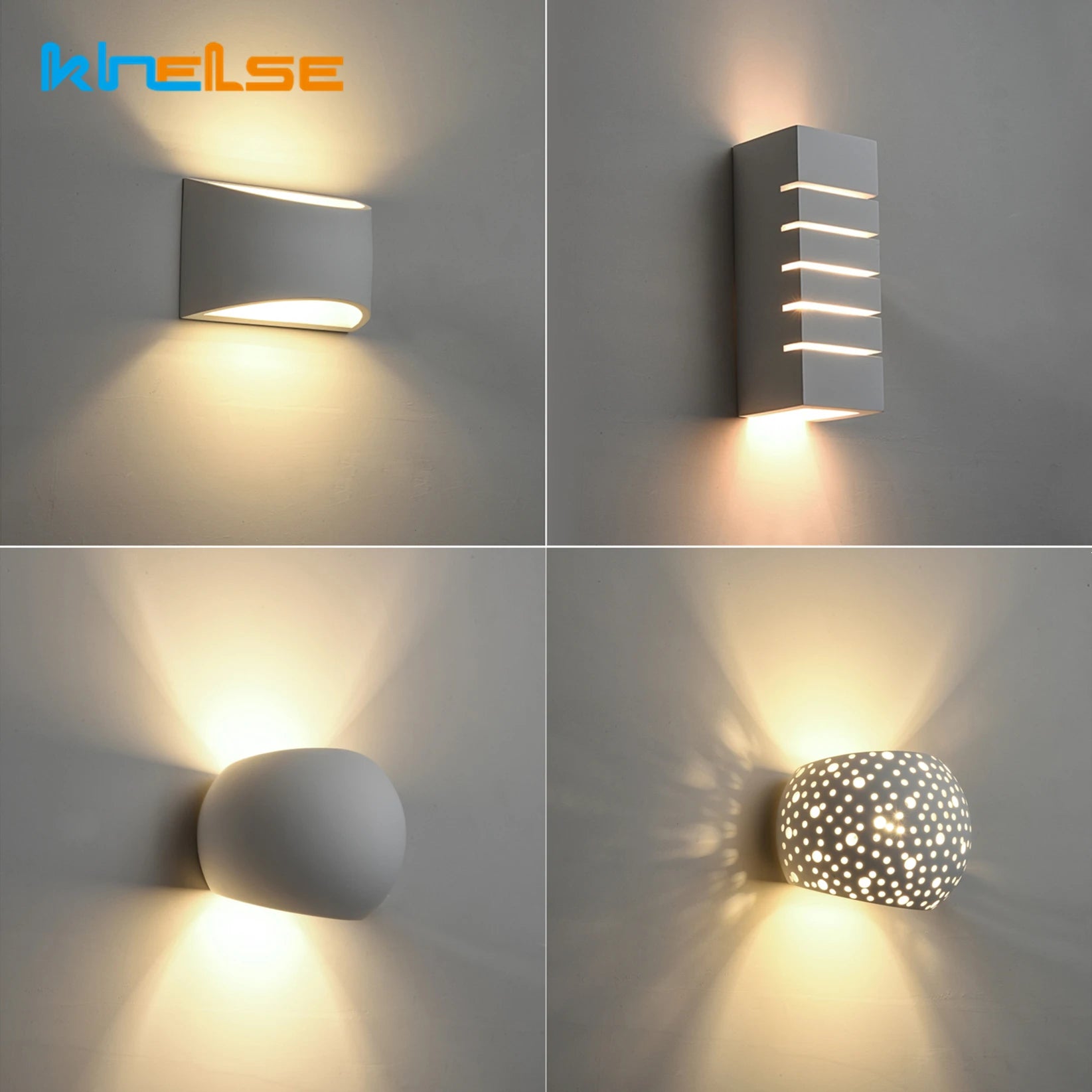Applique murale en plâtre design moderne G9 LED blanc