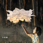 Suspension papier noire luminaire salon