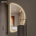 Miroir mural demi-rond 50 cm gris clair