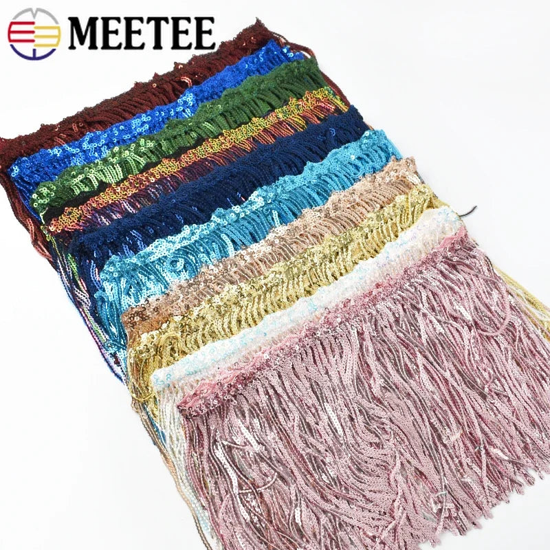 Variété de couleurs disponibles pour franges à paillettes