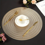 Set de table rond PVC relief or motif blé