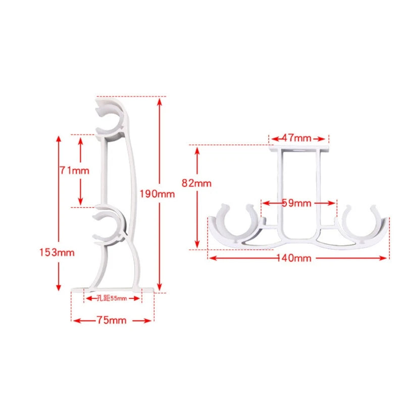Support tringle bronze avec boucle en plastique pour protection des rideaux