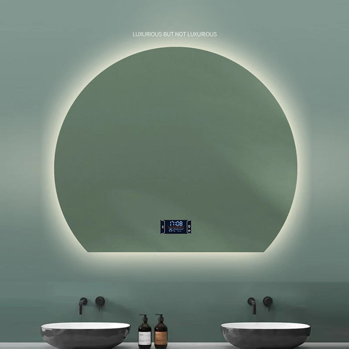 Miroir LED demi-rond rétroéclairage réglable salle de bain