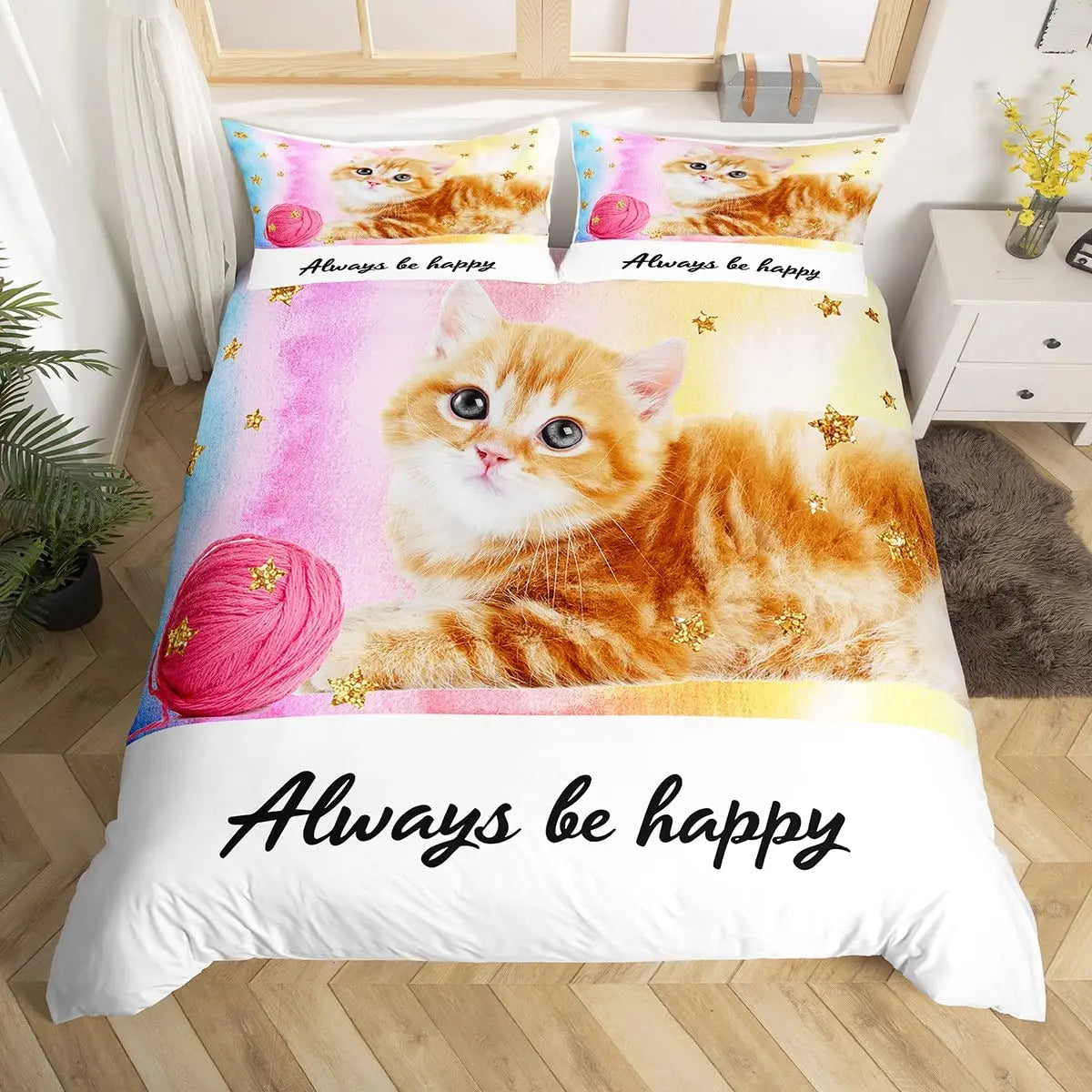 Parure de lit chat avec impression photo