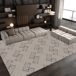 Tapis Flanelle Nordique Moderne pour Chambre Salon, Confort Doux Antidérapant